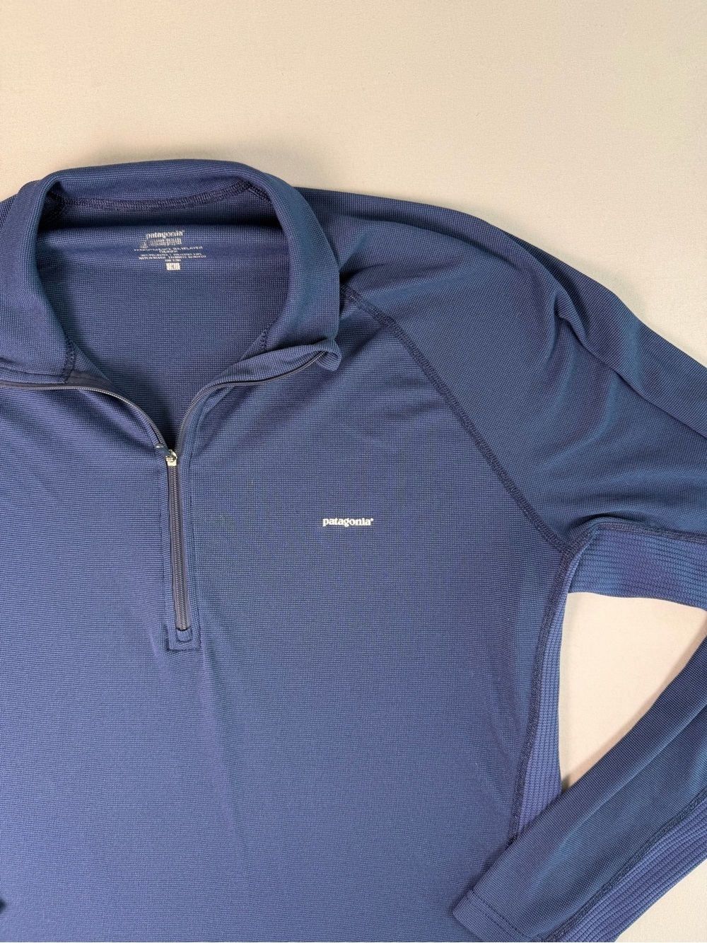 Mens Patagonia Capilene Navy Blue Half-Zip Performance Top Base Layer Large - Picture 2 of 7